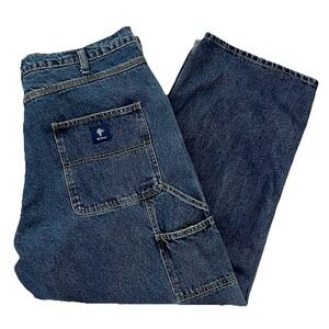 RK Brand Mens Carpenter Jeans 40x30* Blue Denim Straight Leg Hammer Loop Pockets